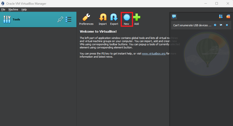 Creating New Virtual Machine