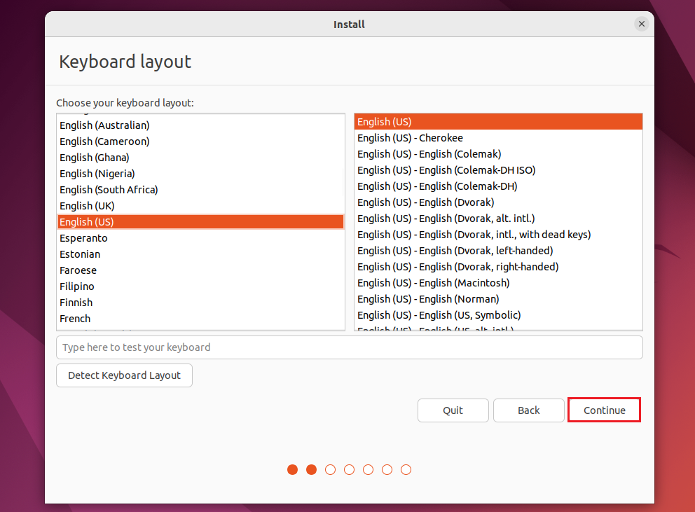 Select Your Keyboard Layout