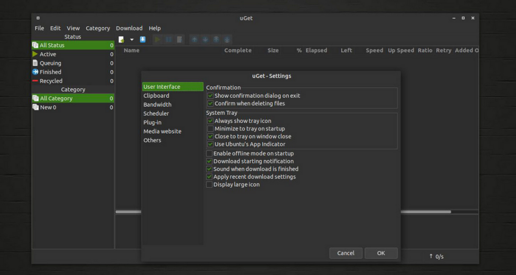 uGet Download Manager Linux