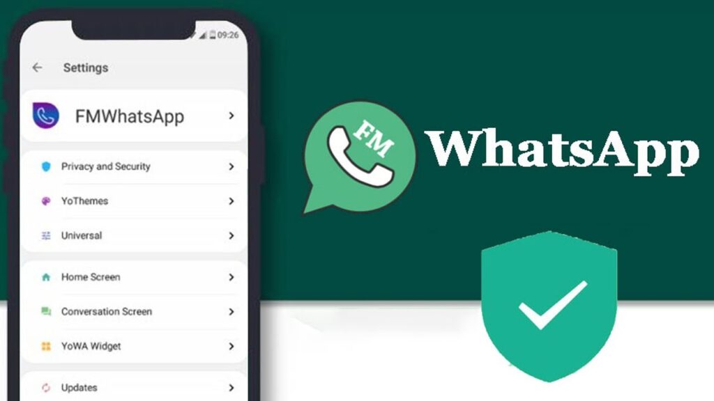 Picture of FM WhatsApp, a WhatsApp Mod, settings' page